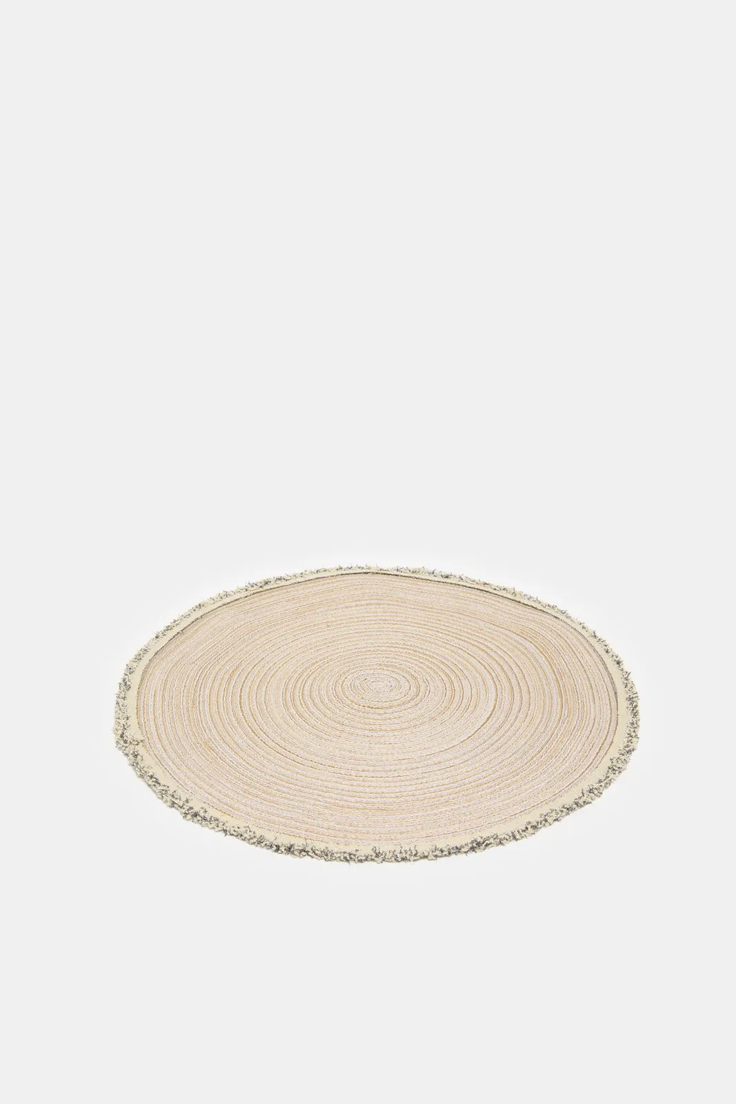 Beige Embellished Round Placemat