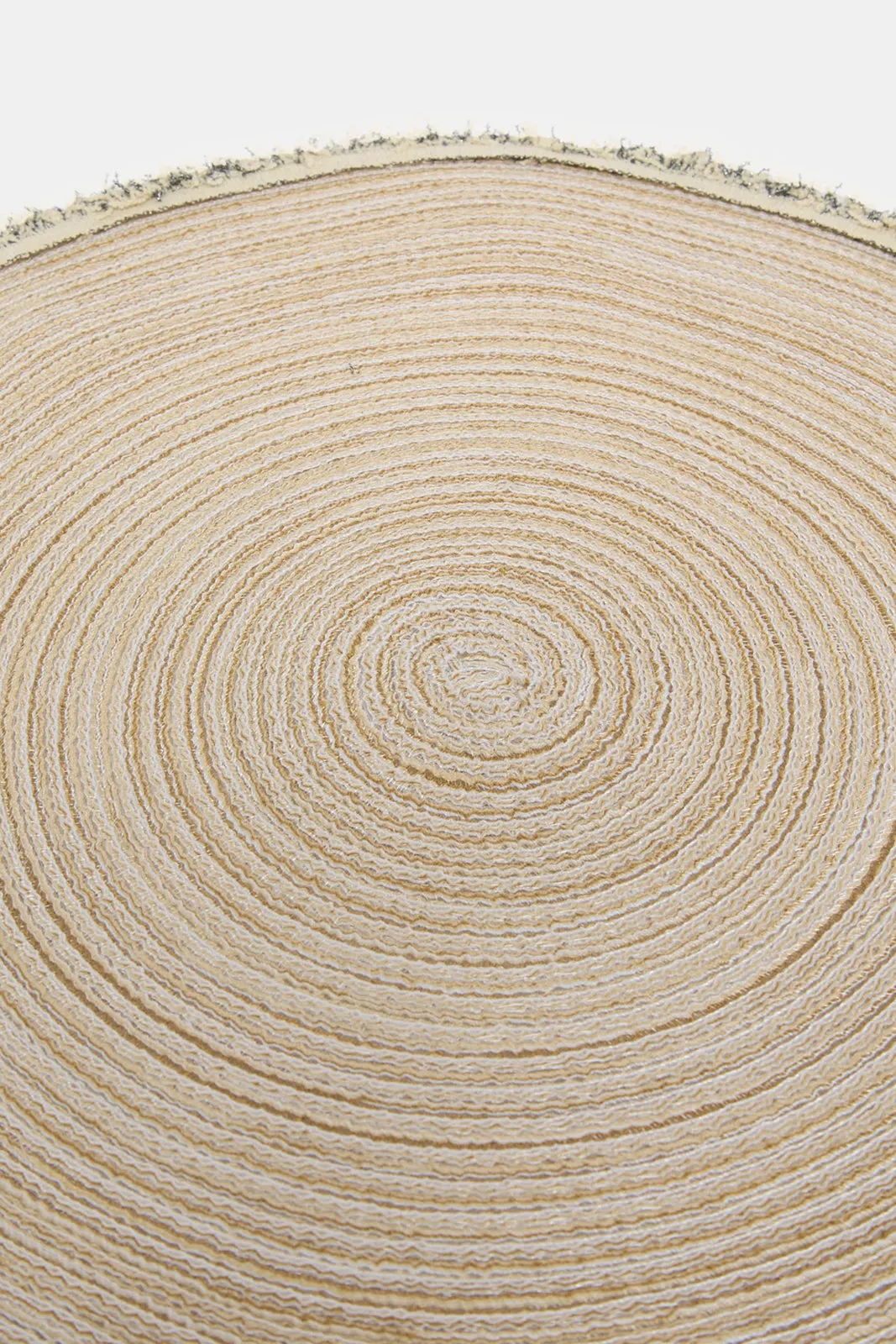 Beige Embellished Round Placemat