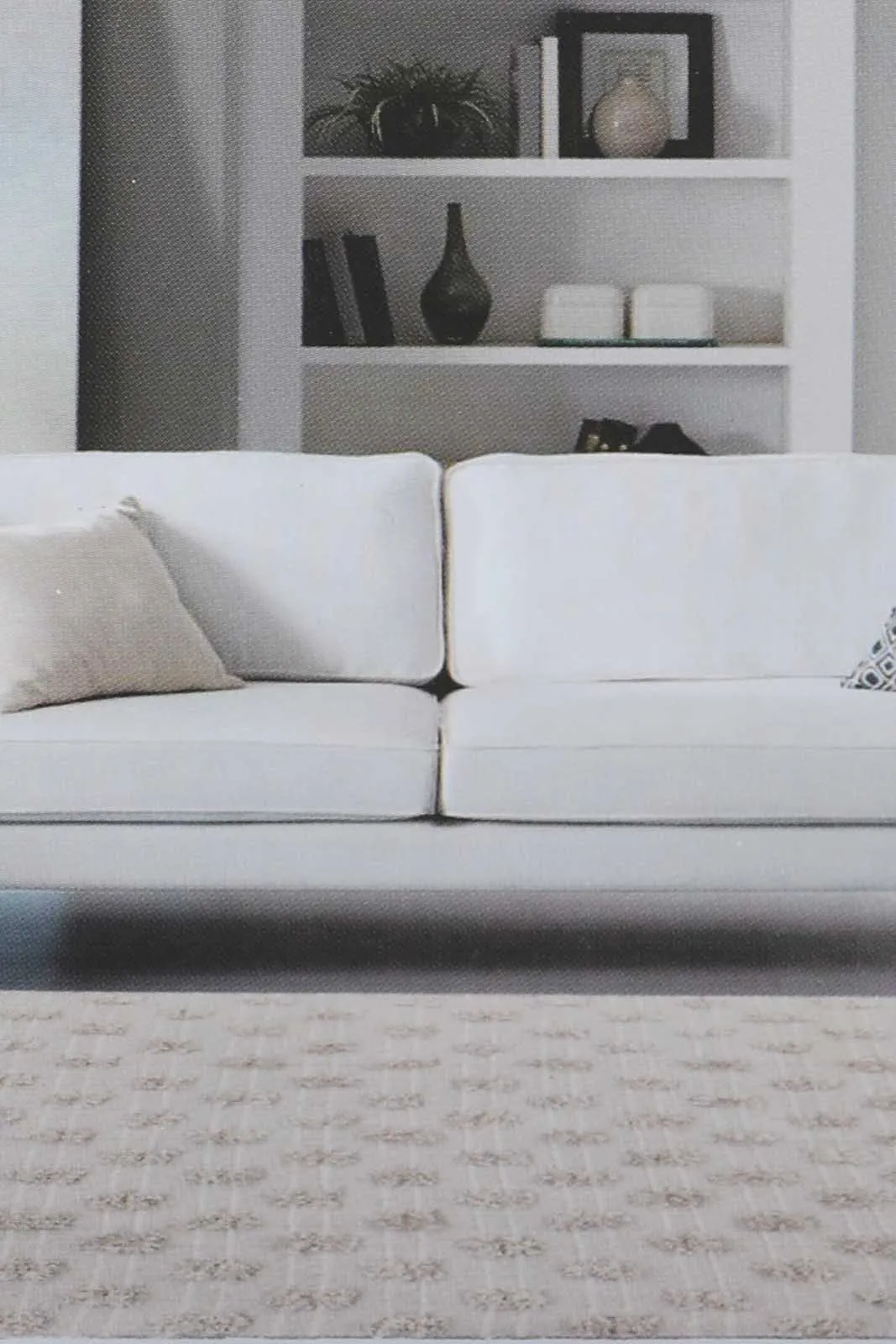 Beige Fringe Embellished Woven Rug