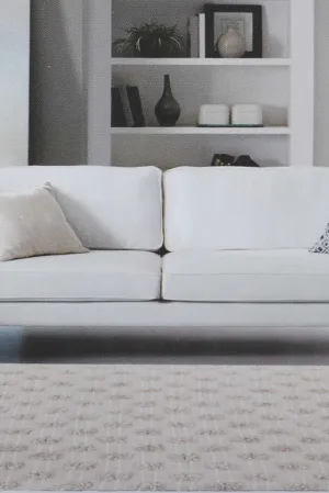 Beige Fringe Embellished Woven Rug
