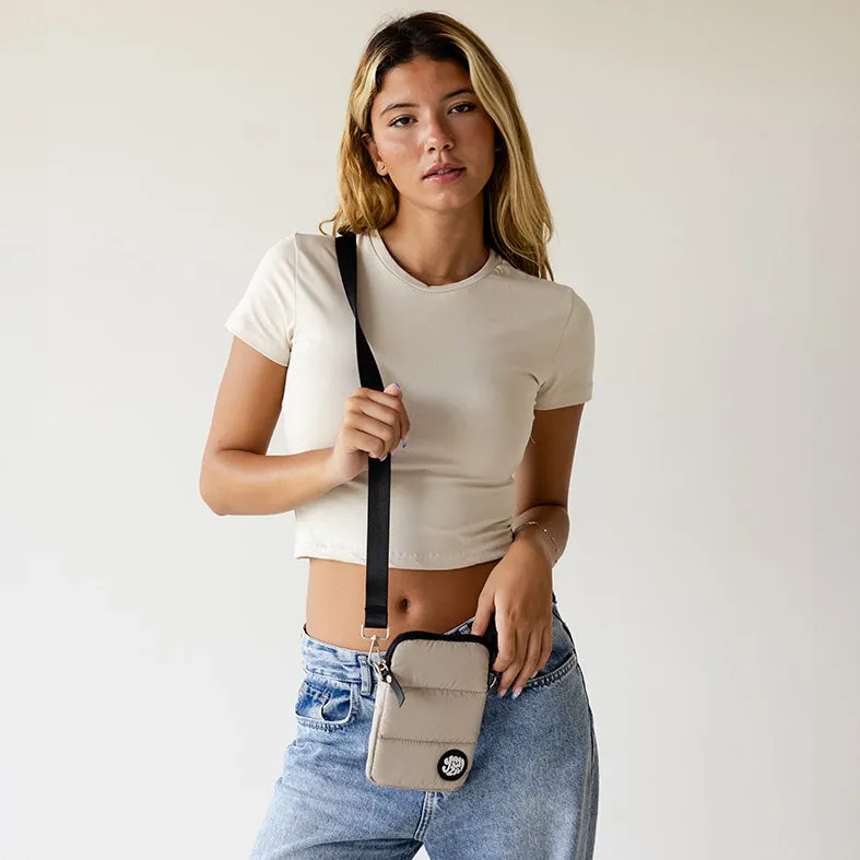 Beige Nylon Mobile Bag