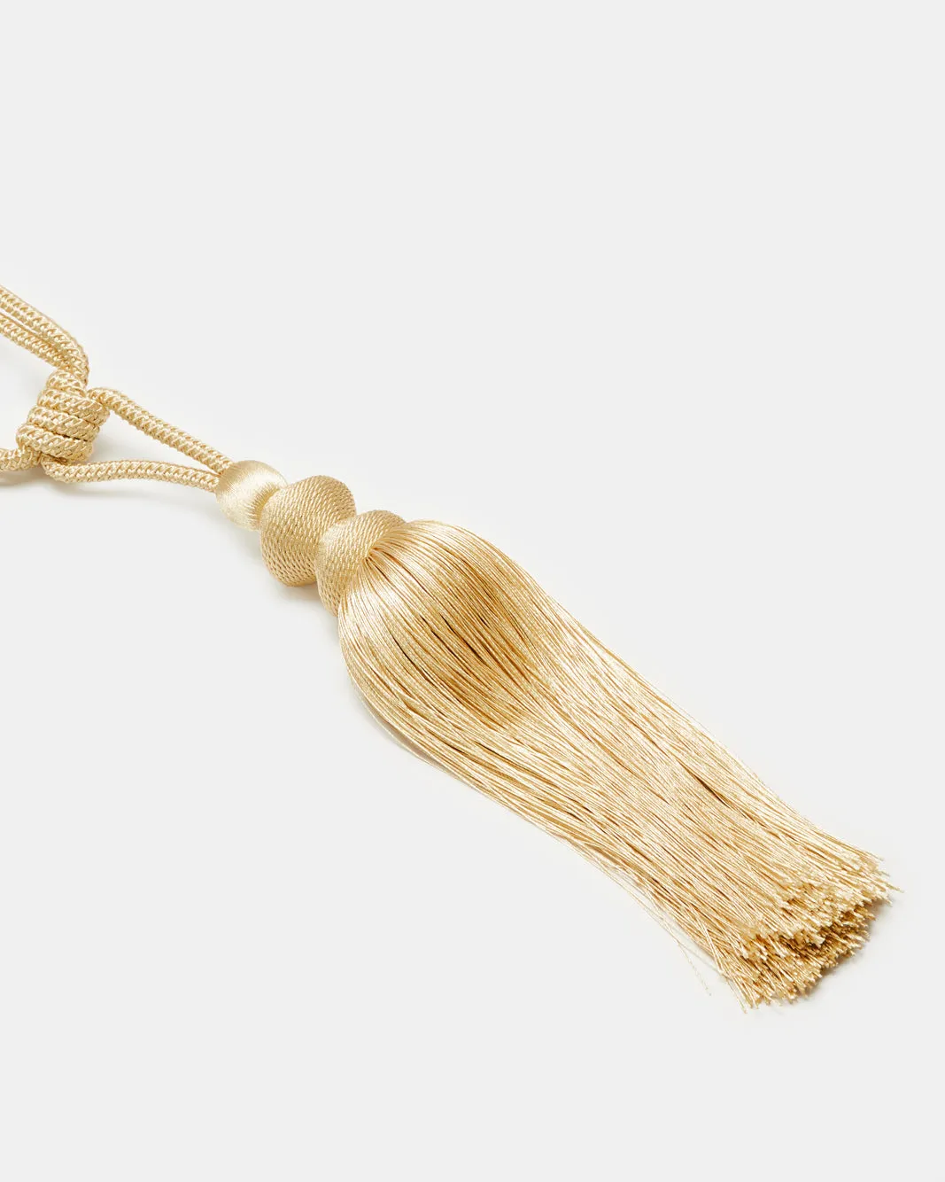 Beige Tie-Back With Tassel