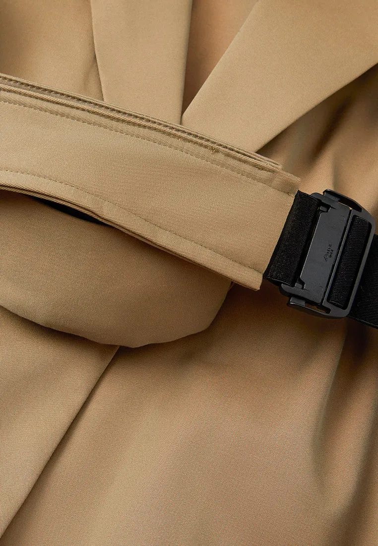 Belt-bag Notched-lapel Maxi-length Jacket