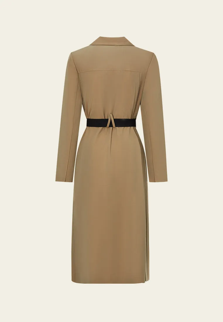 Belt-bag Notched-lapel Maxi-length Jacket