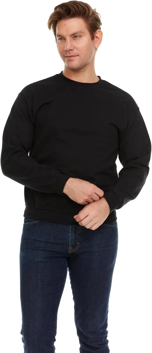 BILLIONHATS 36 Pack Mens Adult Crewneck Fleece Lined Pullover Sweatshirt Bulk, Men Sweatshirts, Homeless Shelter Donation