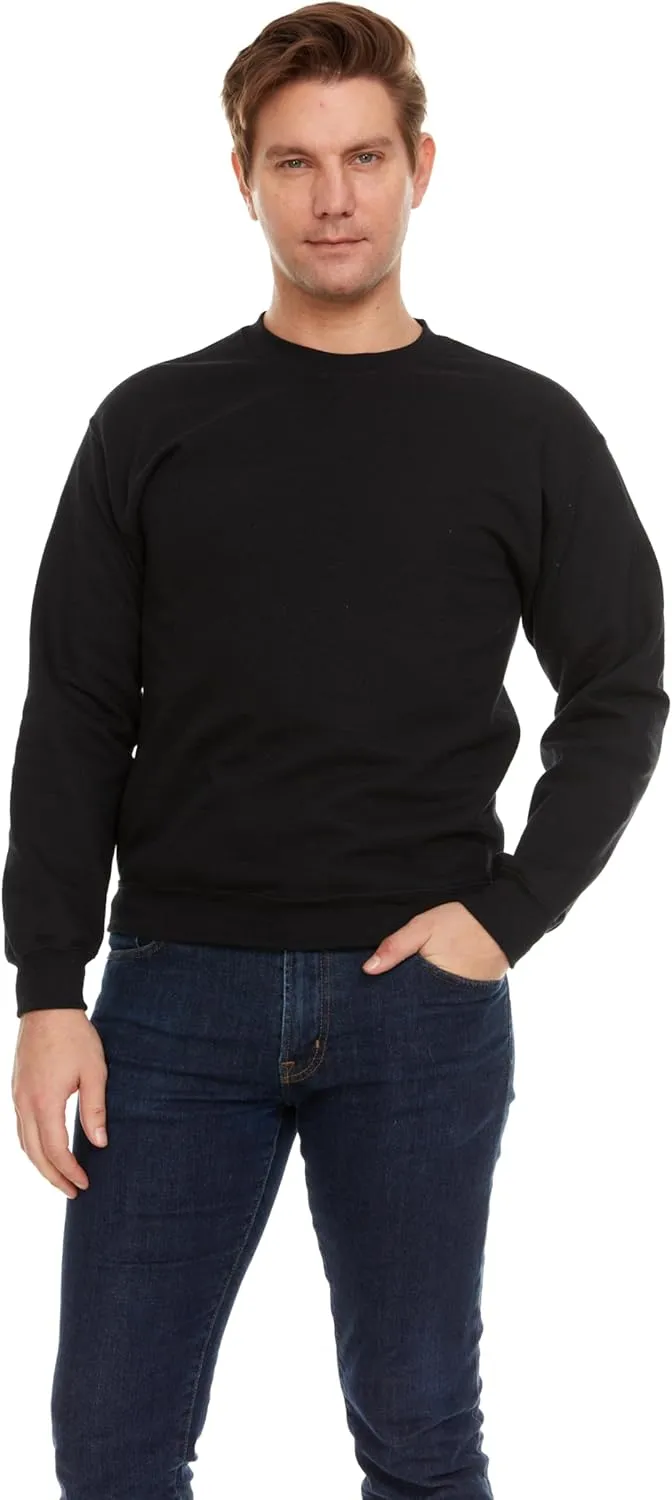 BILLIONHATS 36 Pack Mens Adult Crewneck Fleece Lined Pullover Sweatshirt Bulk, Men Sweatshirts, Homeless Shelter Donation