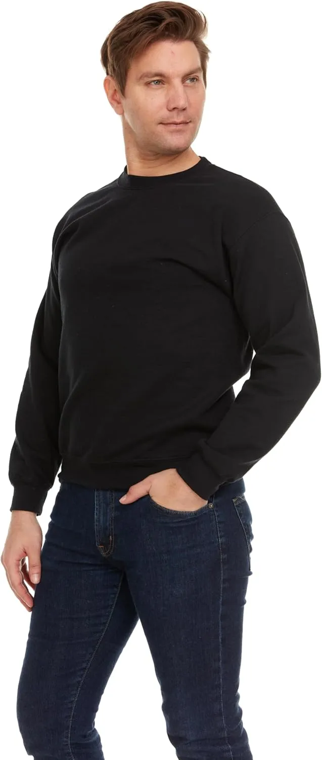 BILLIONHATS 36 Pack Mens Adult Crewneck Fleece Lined Pullover Sweatshirt Bulk, Men Sweatshirts, Homeless Shelter Donation