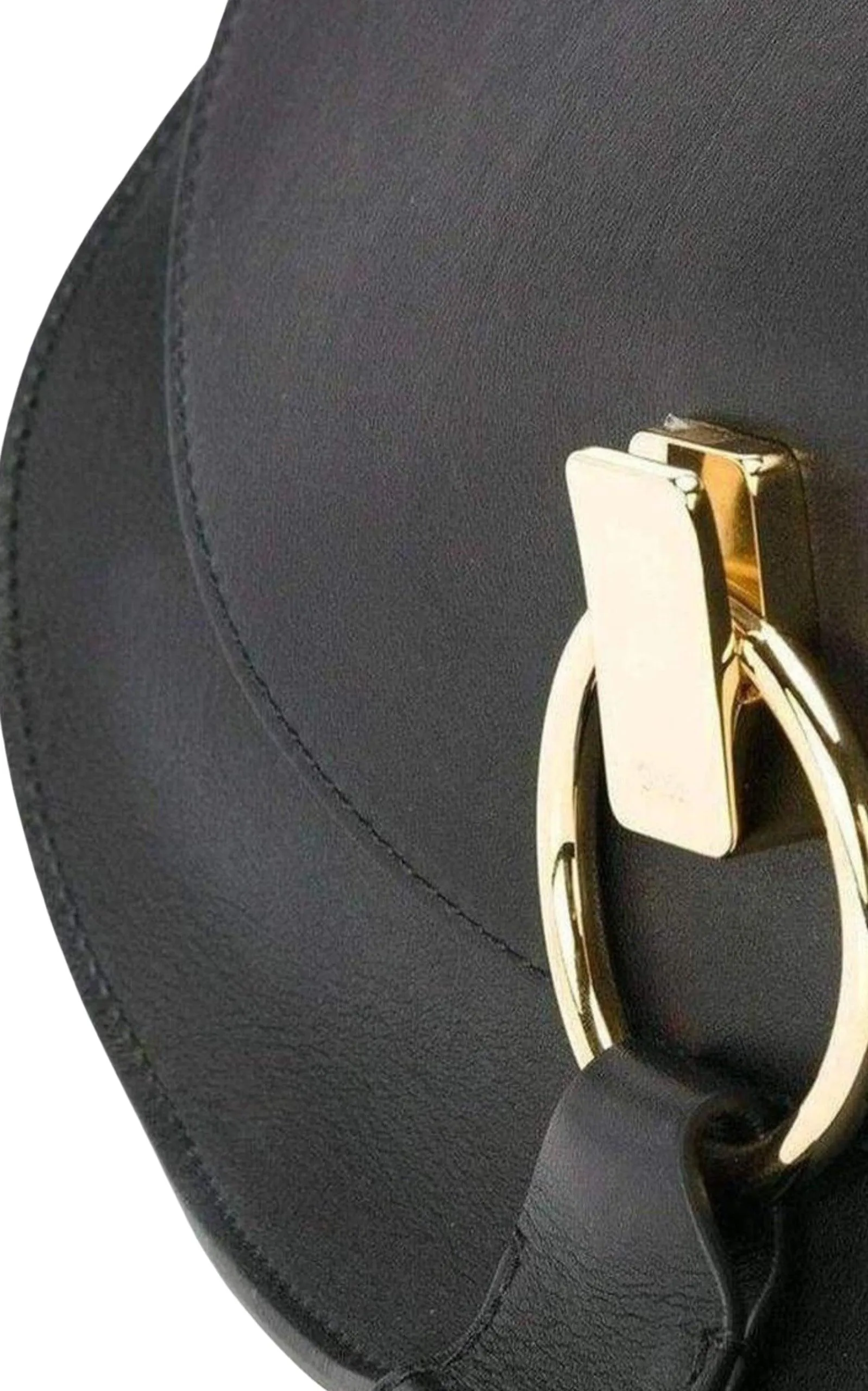 Black Leather Goldie Shoulder Bag