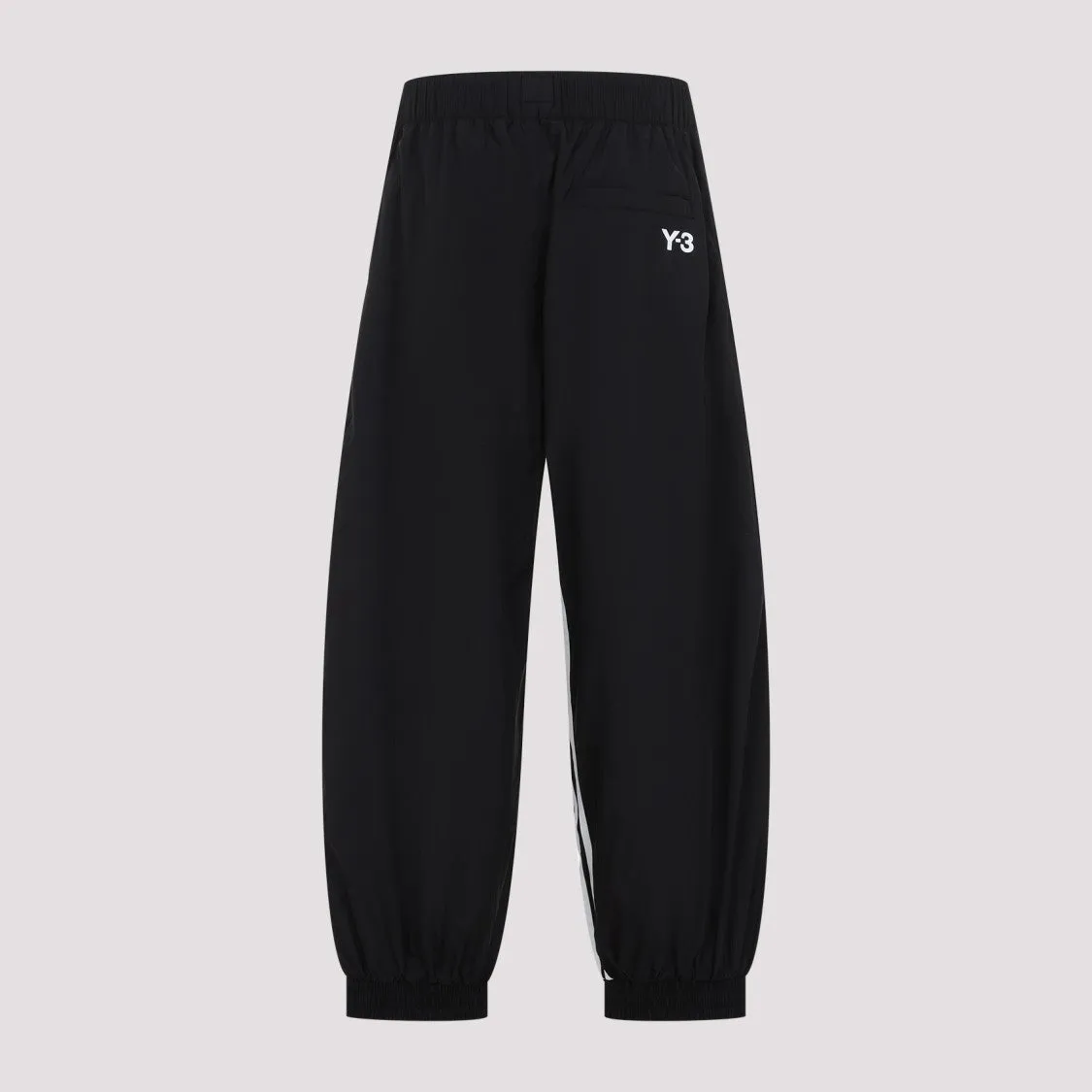 Black Nylon Pants With Side Stripe Details