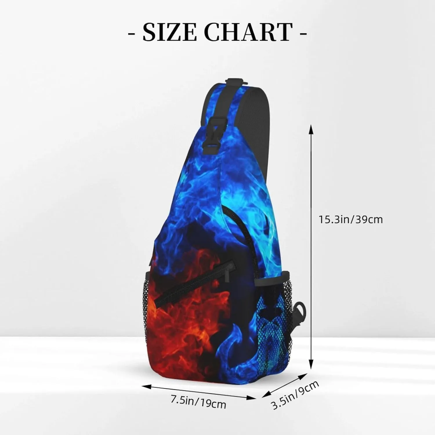 Blue Flame Chest Bags Crossbody Sling Bag Shoulder Bag Travel Hiking Daypack For Men Women