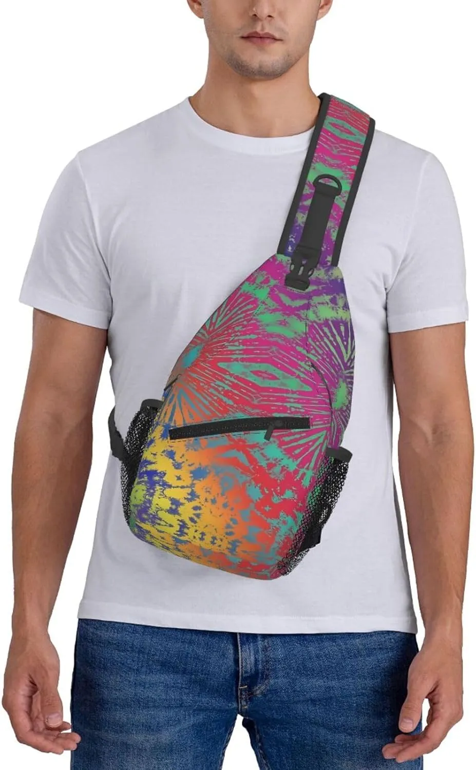 Blue Flame Chest Bags Crossbody Sling Bag Shoulder Bag Travel Hiking Daypack For Men Women