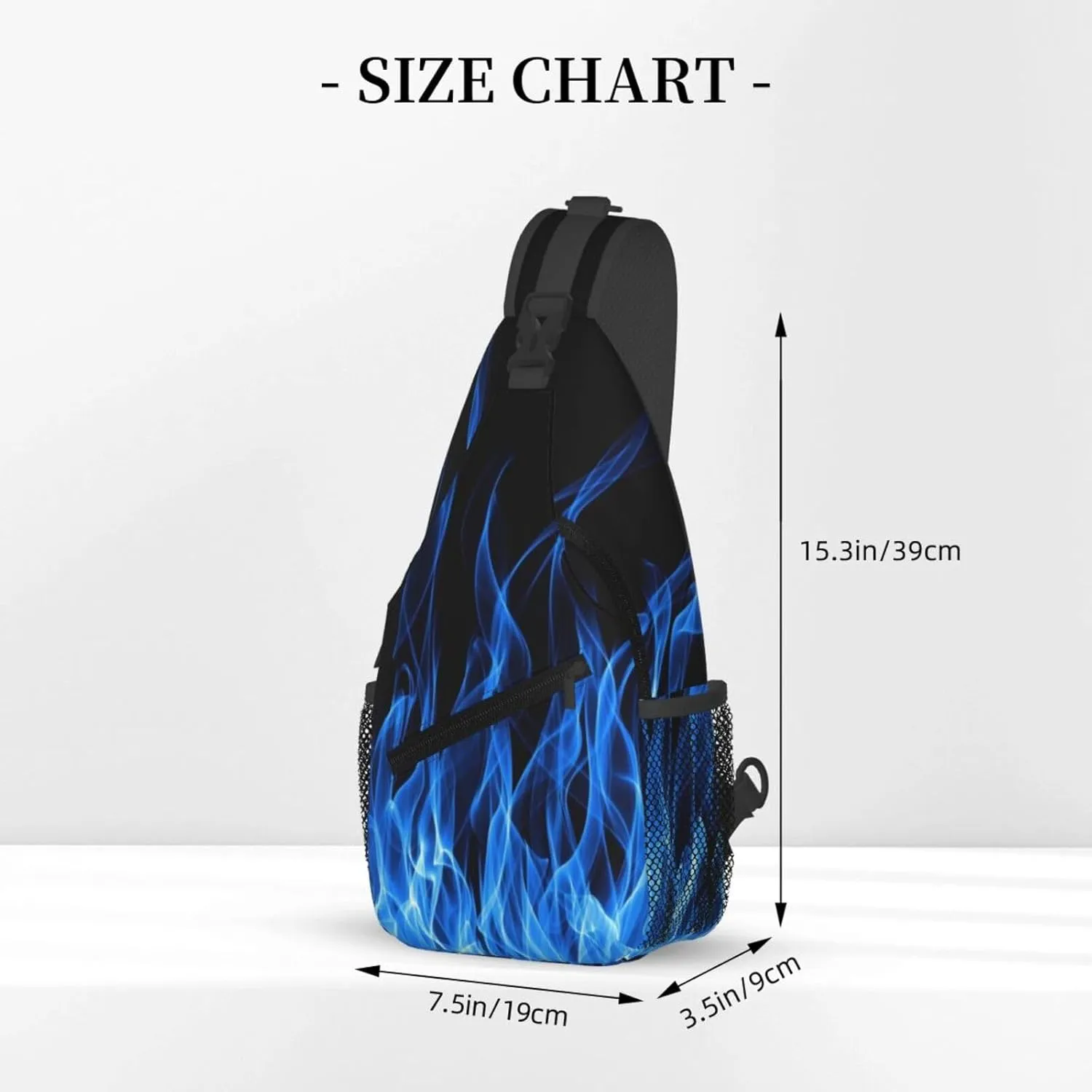 Blue Flame Chest Bags Crossbody Sling Bag Shoulder Bag Travel Hiking Daypack For Men Women