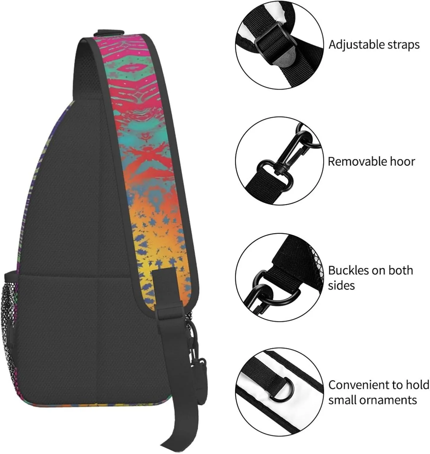Blue Flame Chest Bags Crossbody Sling Bag Shoulder Bag Travel Hiking Daypack For Men Women