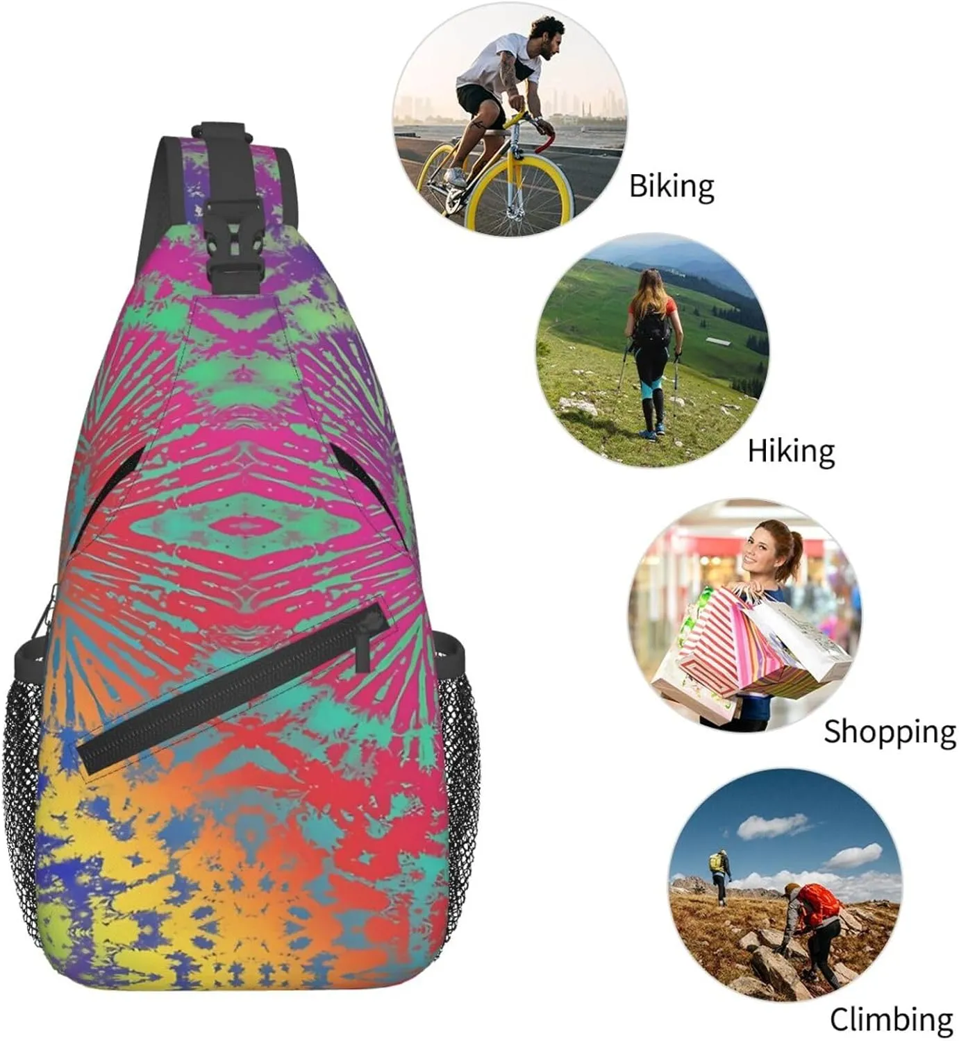 Blue Flame Chest Bags Crossbody Sling Bag Shoulder Bag Travel Hiking Daypack For Men Women