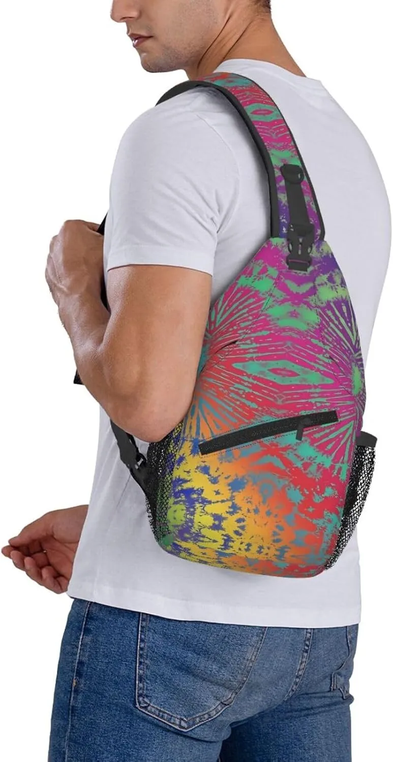 Blue Flame Chest Bags Crossbody Sling Bag Shoulder Bag Travel Hiking Daypack For Men Women