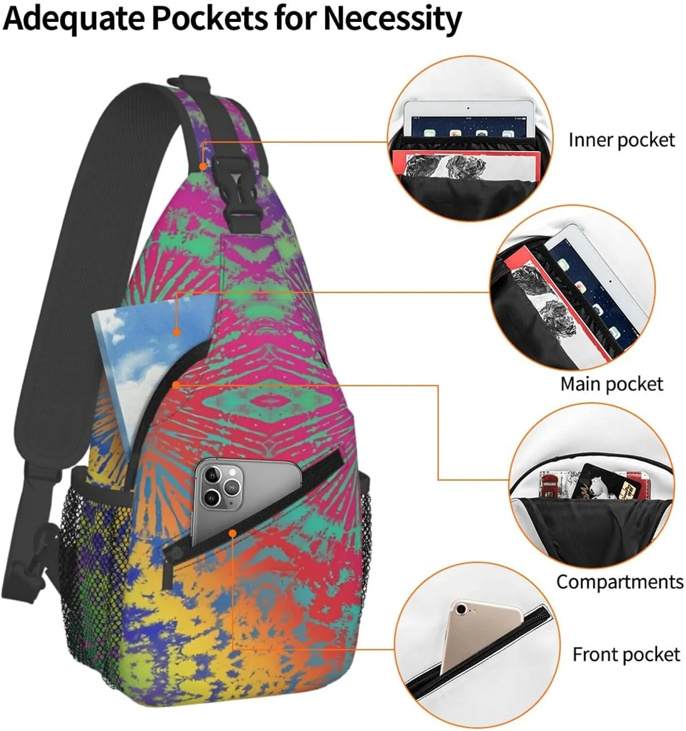 Blue Flame Chest Bags Crossbody Sling Bag Shoulder Bag Travel Hiking Daypack For Men Women