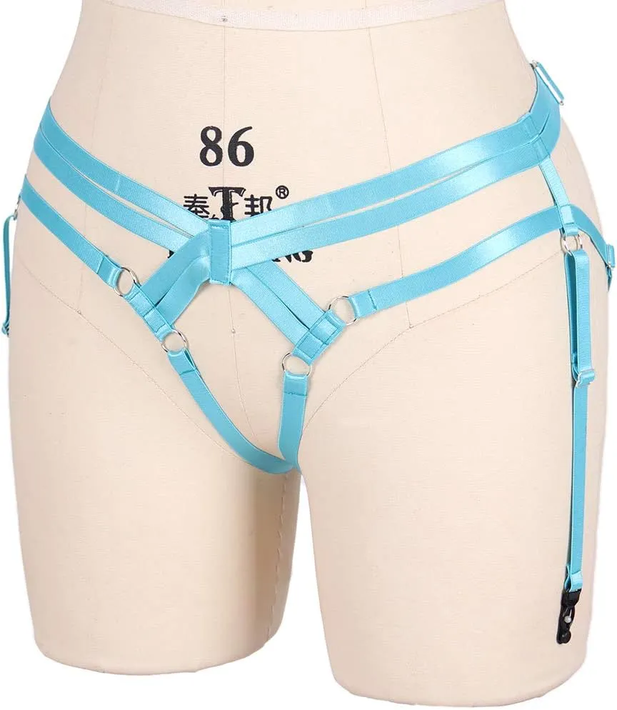 BODY CAGE Women's Leg Belt Harness Garter Shorts Long Tube Strap Punk Gothic Adjustable