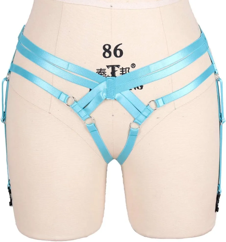 BODY CAGE Women's Leg Belt Harness Garter Shorts Long Tube Strap Punk Gothic Adjustable