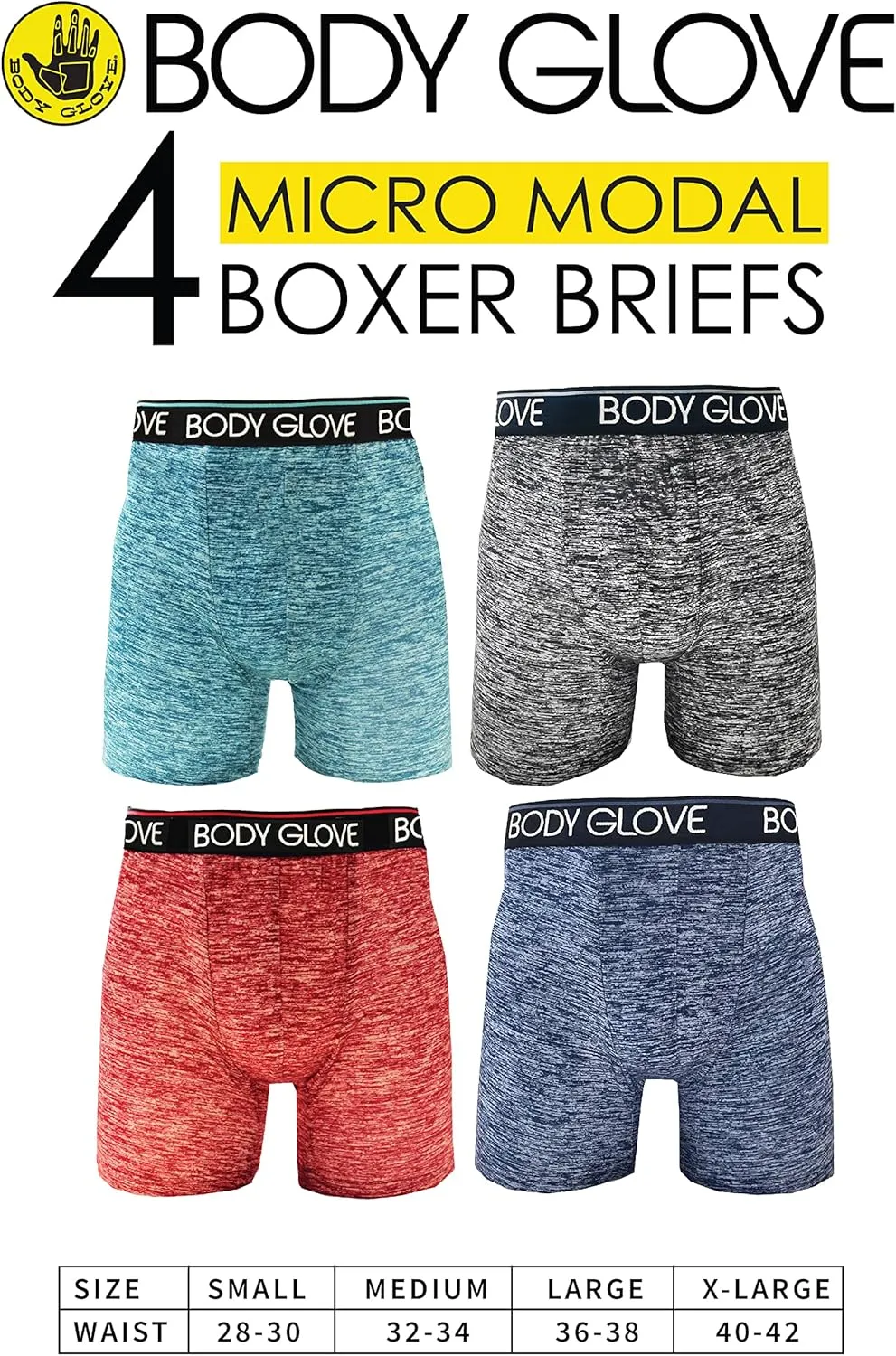 Body Glove Mens Boxer Briefs Multi Packs, Dry Fit Performance Value Underwear, Breathable Active Stretch Athletic Boxers