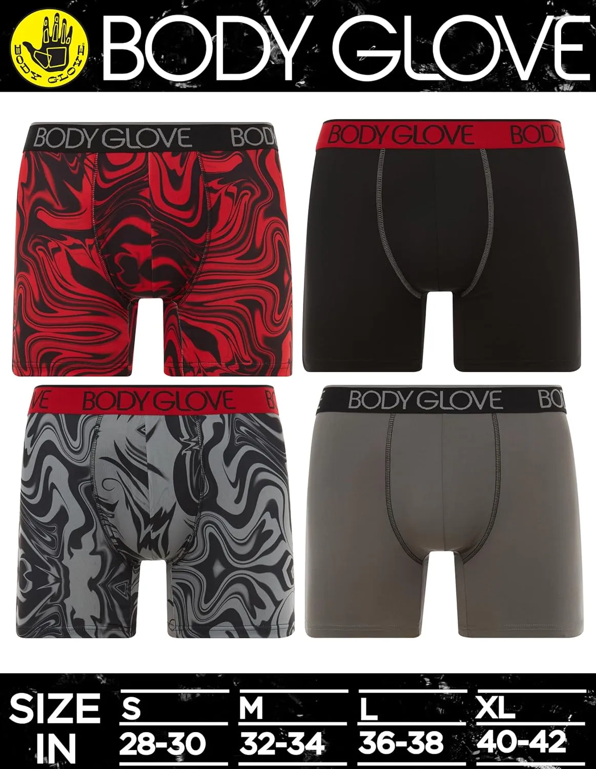 Body Glove Mens Boxer Briefs Multi Packs, Dry Fit Performance Value Underwear, Breathable Active Stretch Athletic Boxers