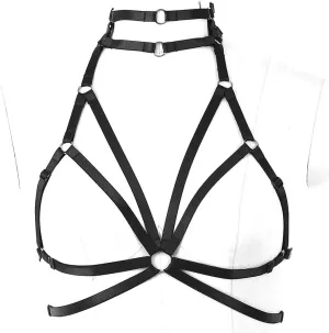 Body harness for women Bra Goth Stretchy fabric Halloween Plus size Punk Chest strap belt Festival rave Lingerie cage