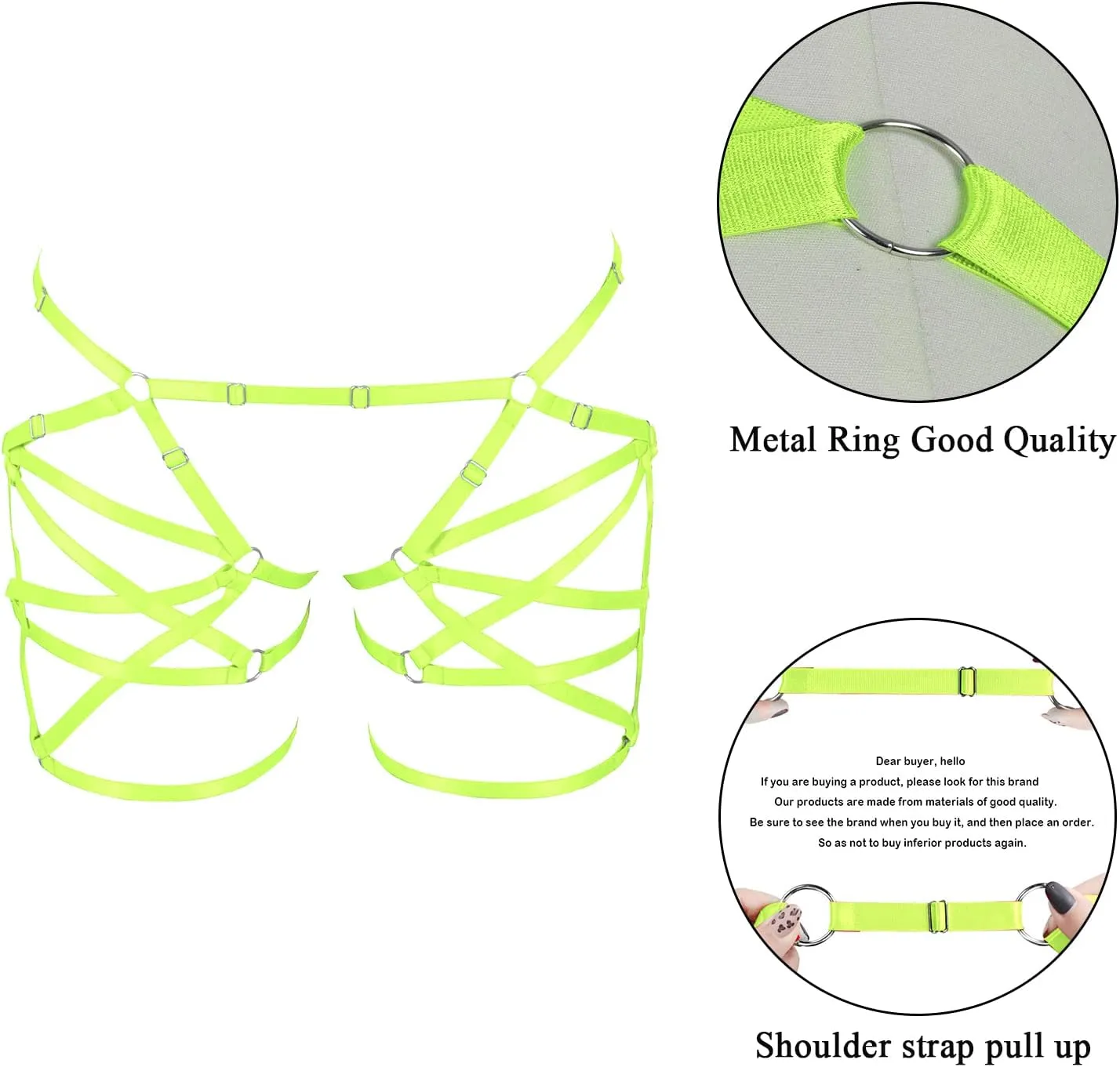 Body Harness Pentagram Garter Woman Lingerie cage Punk Gothic Belt Leg Strap Photography Dance Apparel Stretchy Fabric
