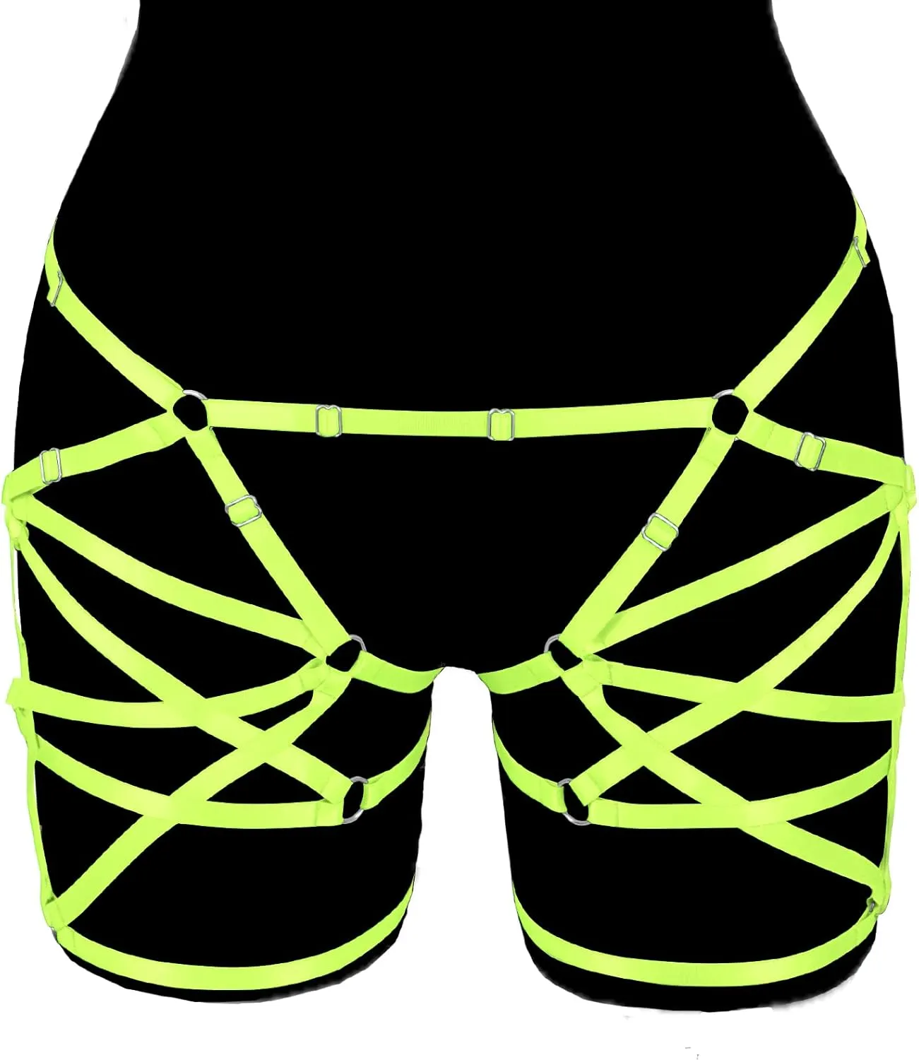 Body Harness Pentagram Garter Woman Lingerie cage Punk Gothic Belt Leg Strap Photography Dance Apparel Stretchy Fabric