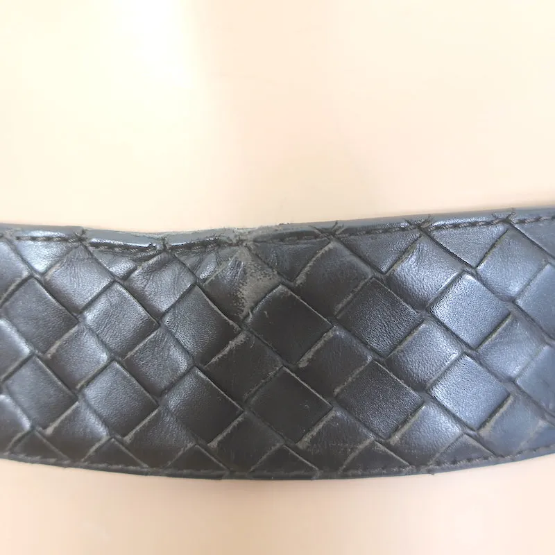 Bottega Veneta Intrecciato Leather Belt Dark Brown Size 95 US 38