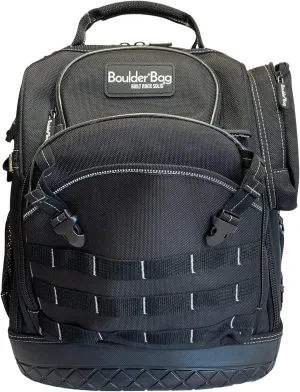 BOULDER BAG 80-Pocket Tool Bag BACKPACK - Heavy Duty Electricians Tool Back Pack, Durable Carrier, HVAC, Construction Tool Bag - Waterproof Molded Base