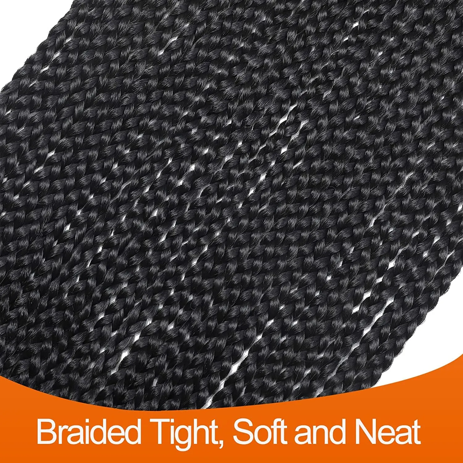 Box Braid Crochet Hair 24 Inch Crochet Braids 144 Strands Crochet Box Braids Pre Looped Crochet Hair Extension for Black Women Knotless Black Color Chicmoi (1B, 24 inch box braids 6 pack)