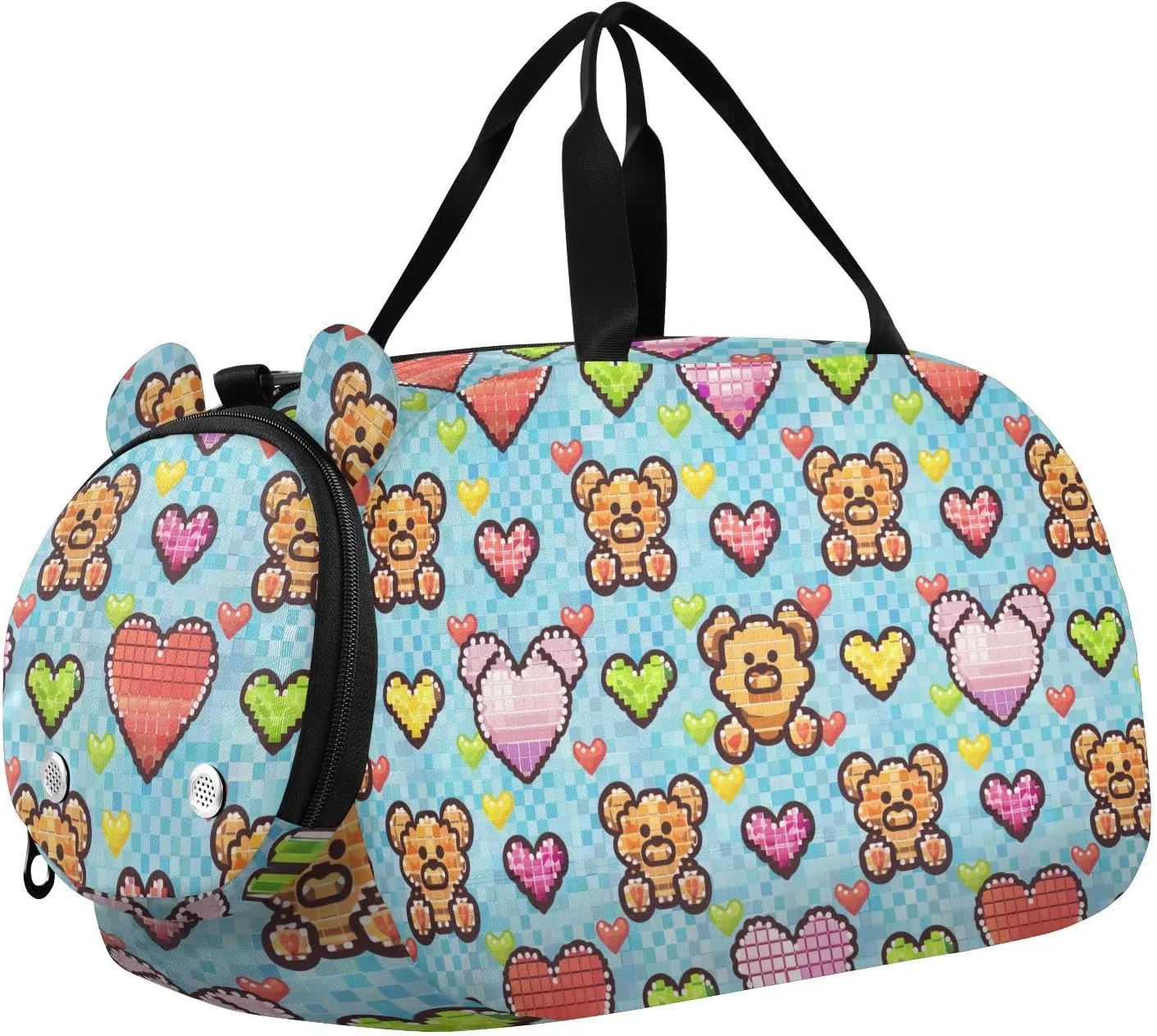 Bracelet Beaded Bear Love Butterfly Beaded Duffel Gym Bags with Shoes Compartment Multifunctional Travel Duffel Bag for Beach Swim Pool Sports bolsa de para mujer