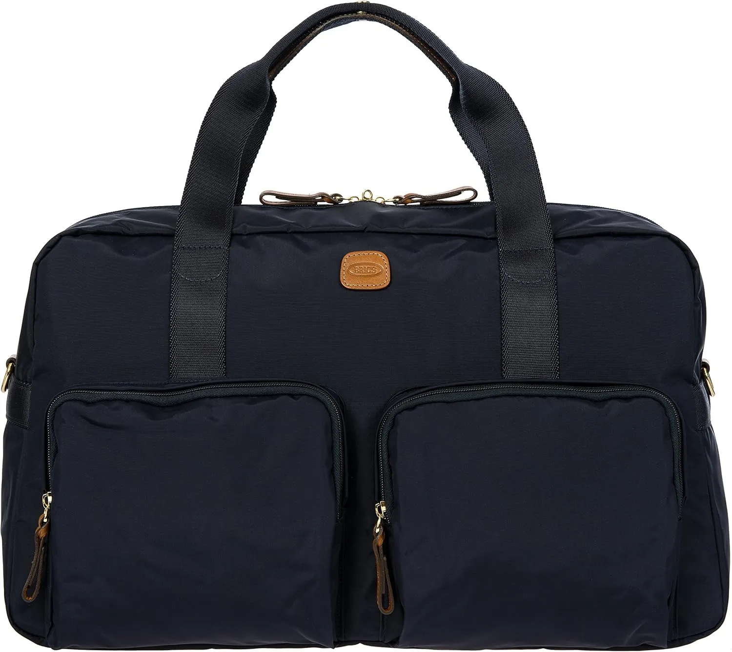 Bric's X-BAG 18-Inch Cargo Duffle Bag - Luxury Travel Bag with Luggage Sleeve - Carry On Bag and Weekender Bag Made from Durable Satin Nylon - Navy