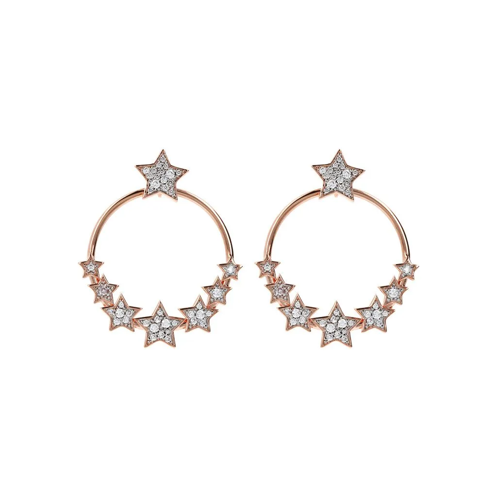 Bronzallure Hoop Earrings Stars