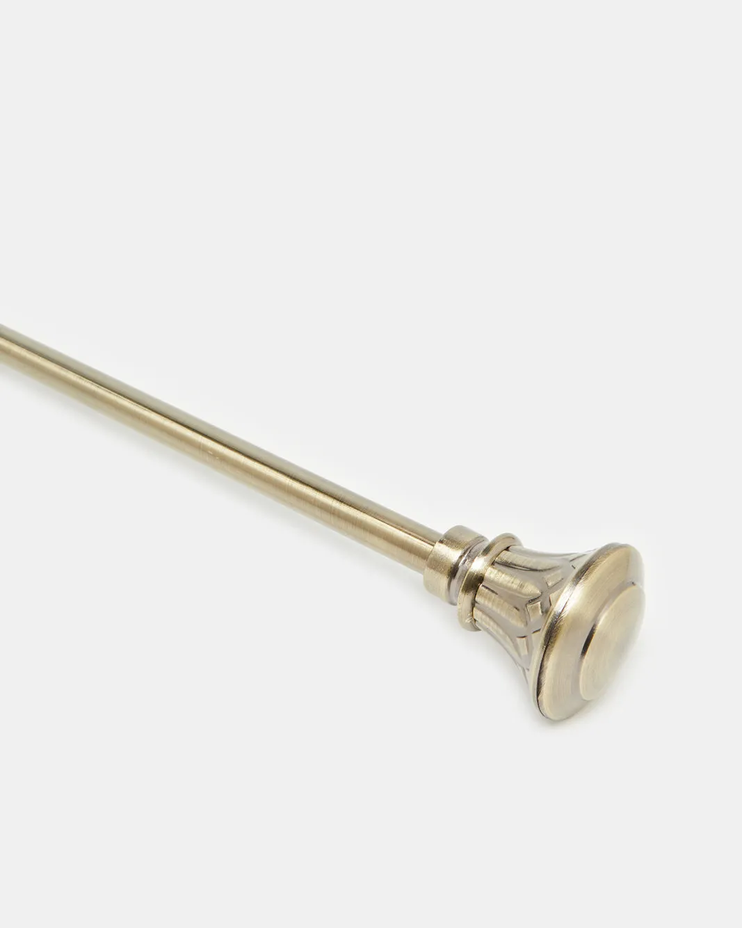 Bronze Plated Extendable Single Curtain Rod With Mess Finial