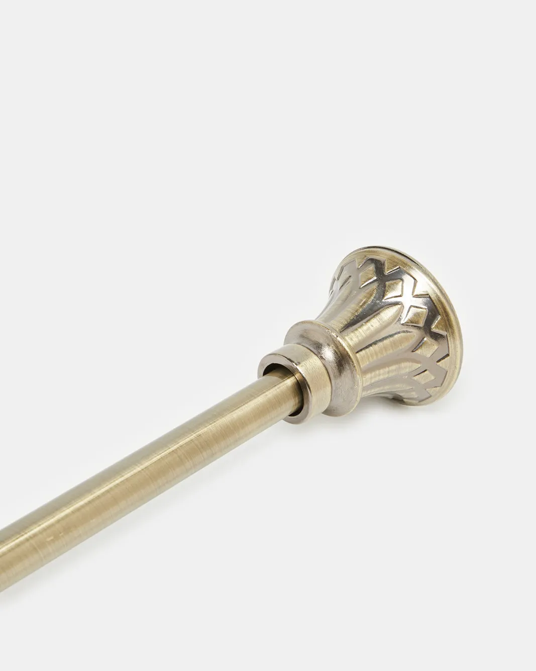 Bronze Plated Extendable Single Curtain Rod With Mess Finial