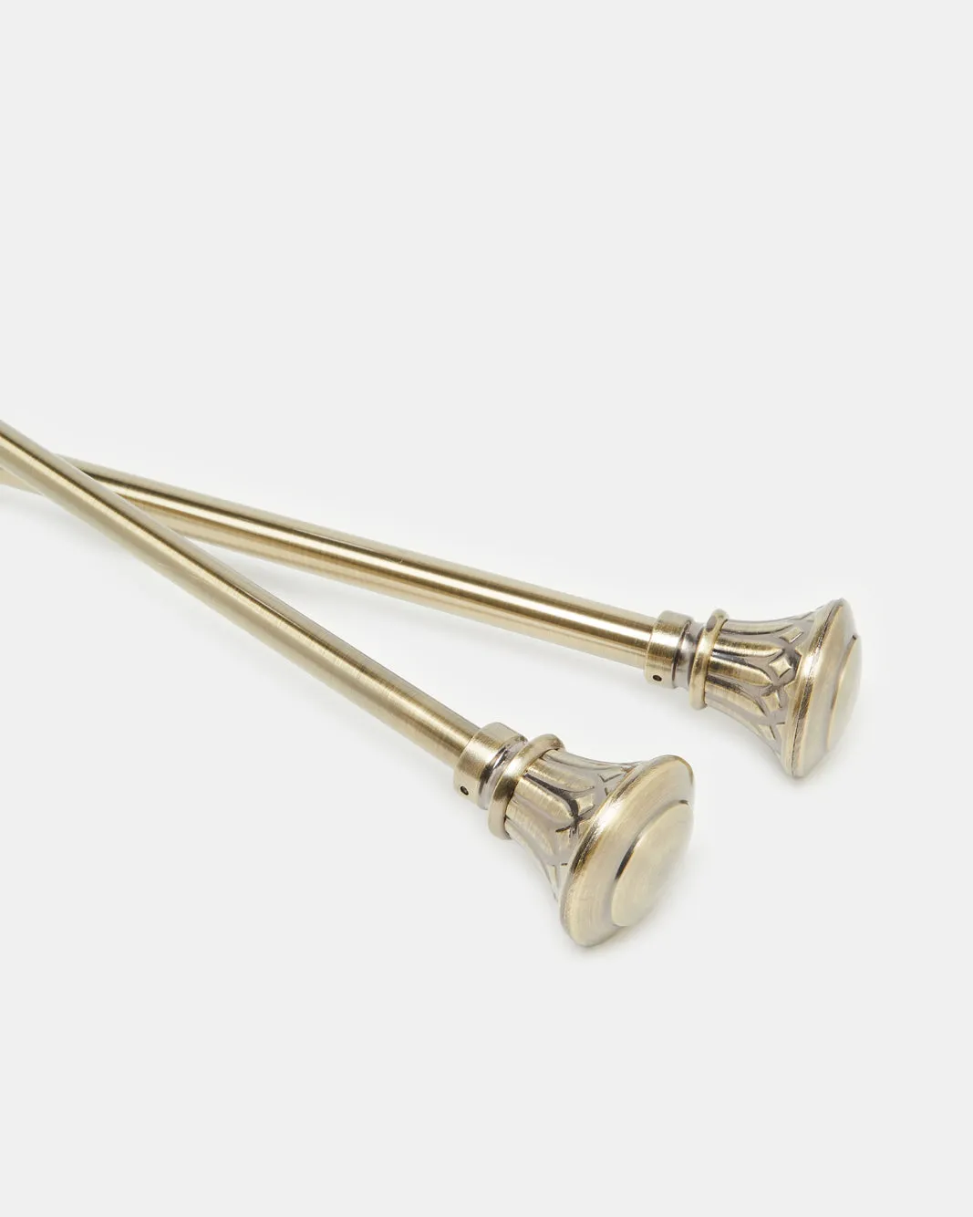 Bronze Plated Extendable Single Curtain Rod With Mess Finial