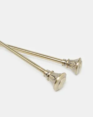 Bronze Plated Extendable Single Curtain Rod With Mess Finial