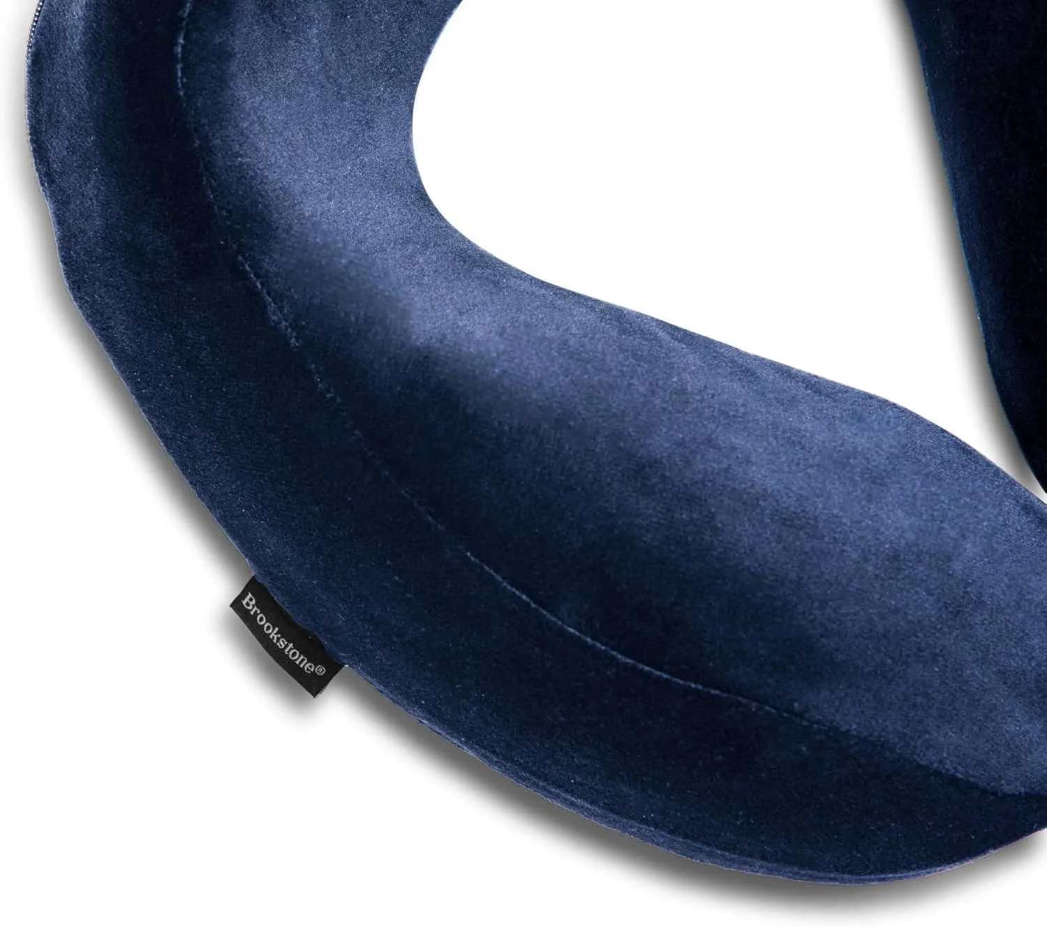 Brookstone Travel Neck Pillow - Lightweight Comfortable Contoured Head and Neck Support Memory Foam - U-Shaped Neck Pillow for Traveling, Blue