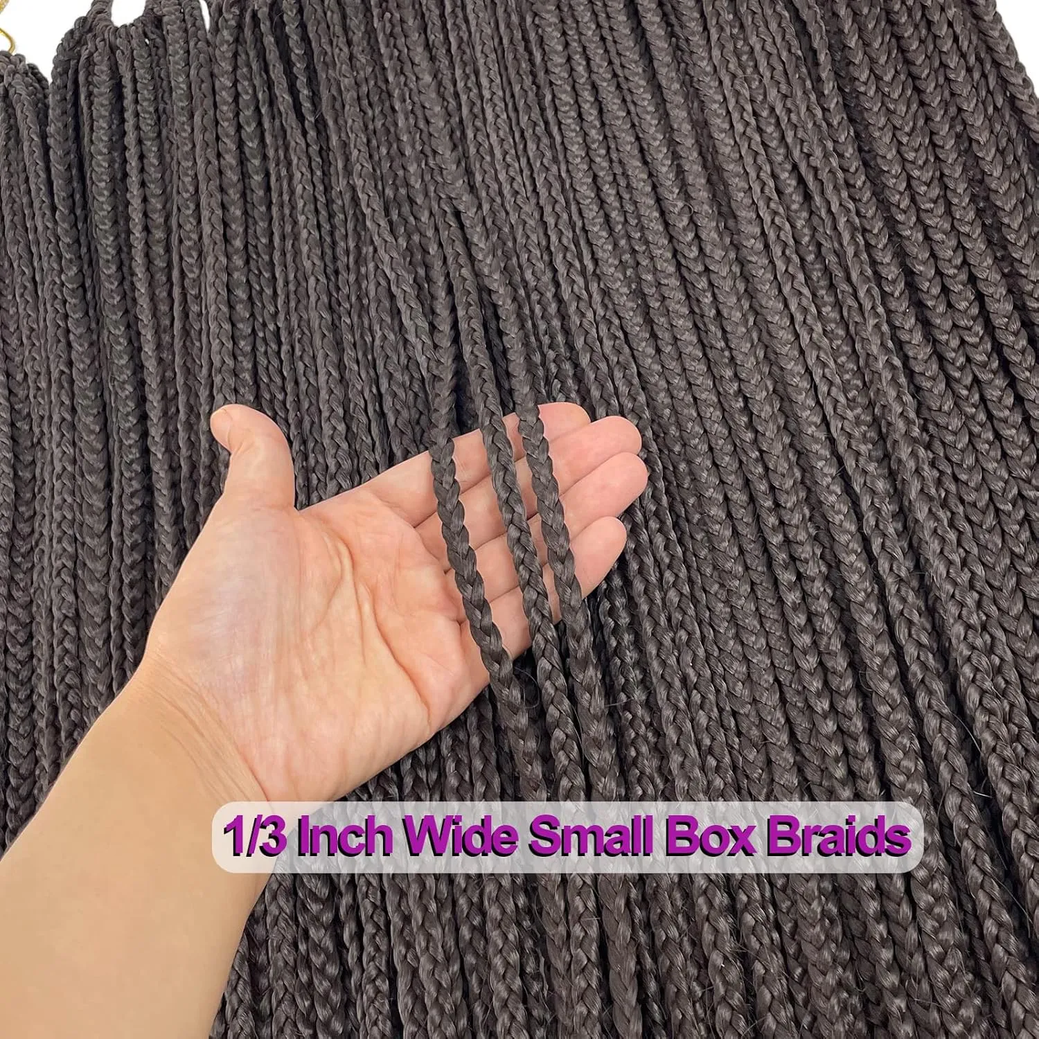 Brown Box Braid Crochet Hair 24 Inch Pre Looped Crochet Braids Color 4 Chocolate Brown Soft Knotless Box Braids Pre-looped Crochet Hair for Black Women (4#, 24 inch 6 pack)