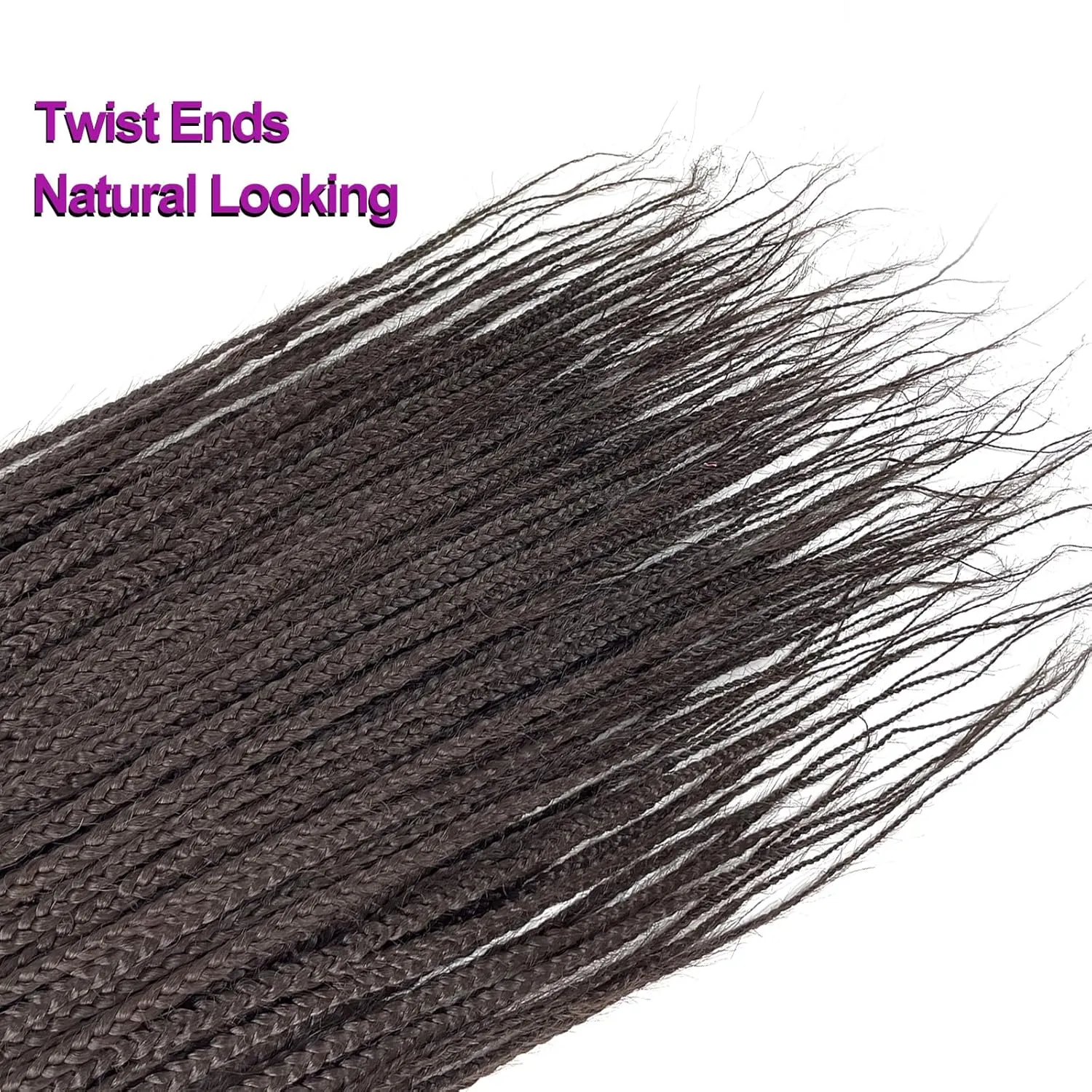 Brown Box Braid Crochet Hair 24 Inch Pre Looped Crochet Braids Color 4 Chocolate Brown Soft Knotless Box Braids Pre-looped Crochet Hair for Black Women (4#, 24 inch 6 pack)