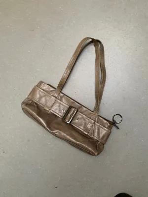 Brown leather shoulder bag