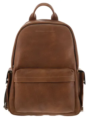 Brunello Cucinelli Calfskin Backpack With Grain