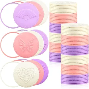 Bucherry 100 Pcs 2.76 Inch 24 Styles Random Pocket Mini Mirror Bulk Portable Round Glass Makeup Purse Small Compact Personal Pocket Mirrors for Women Travel Daily Use Mother‘s Day Gift