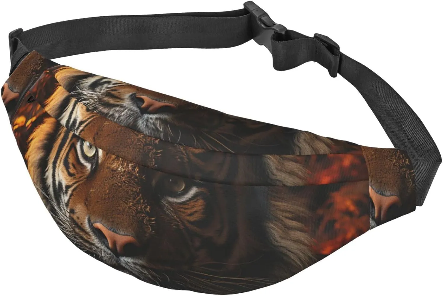 Bumbag Fanny Pack for Women Men Waist Pack Fashion Bum Bag Tiger Pattern Waist Bag for Sport Hiking Travel, Tiger Images, One Size