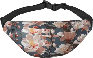 Bumbag Fanny Pack for Women Men Waist Pack Fashion Bum Bag Two Rabbits in Garland Waist Bag for Sport Hiking Travel, Flowers on the Branches, One Size