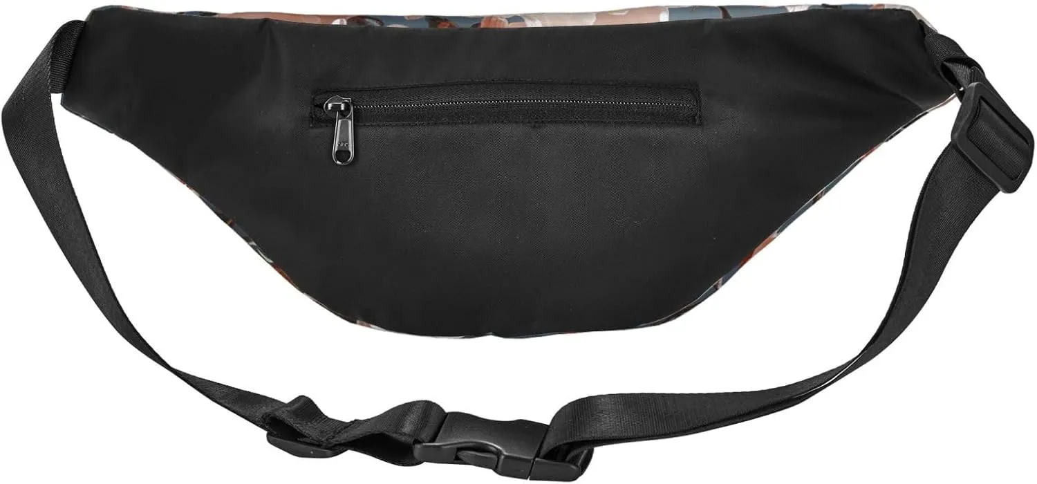 Bumbag Fanny Pack for Women Men Waist Pack Fashion Bum Bag Two Rabbits in Garland Waist Bag for Sport Hiking Travel, Flowers on the Branches, One Size