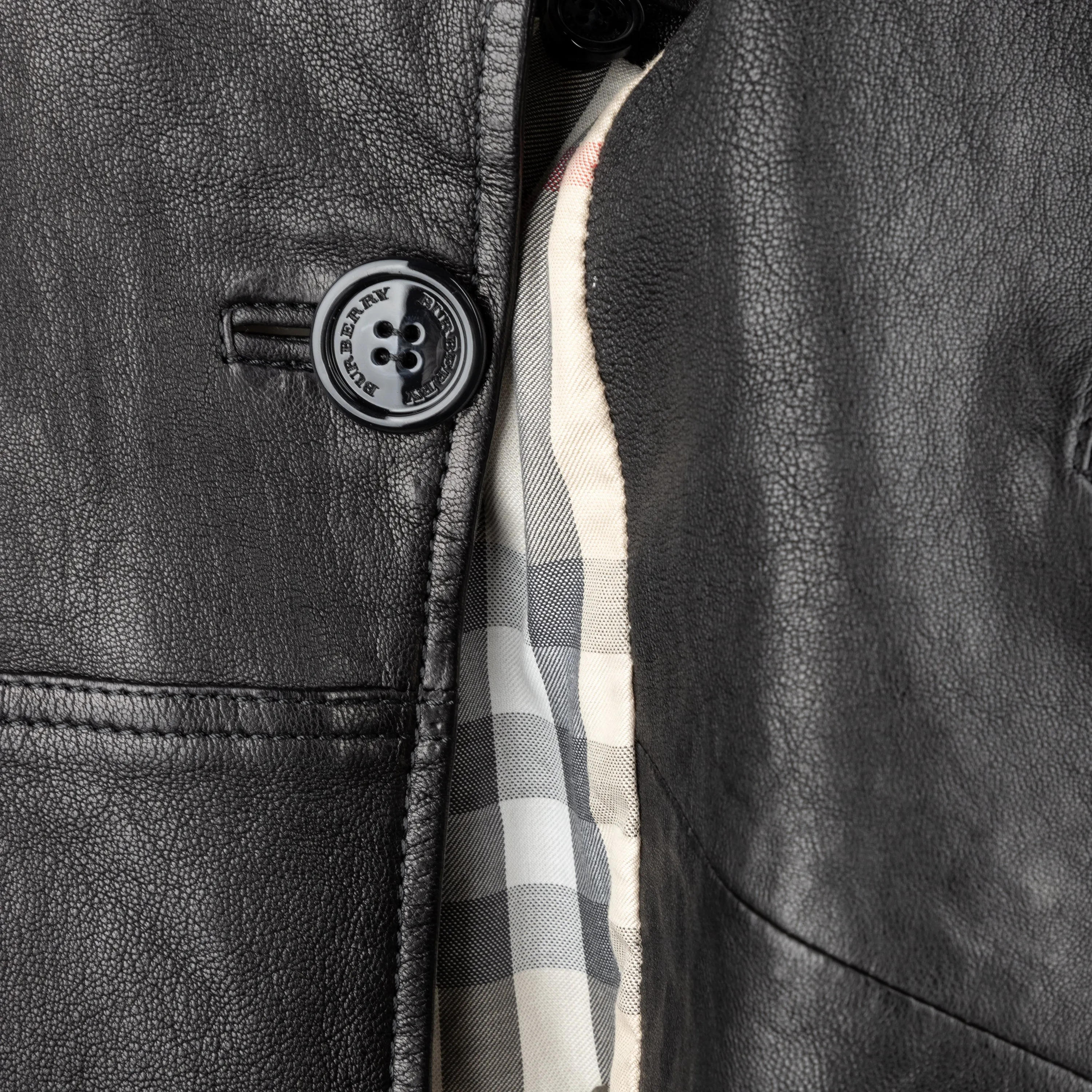 Burberry Lambskin Leather Trench Coat - '00s