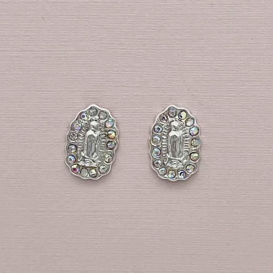 C1362ER Virgin Mary Screw Back Earrings