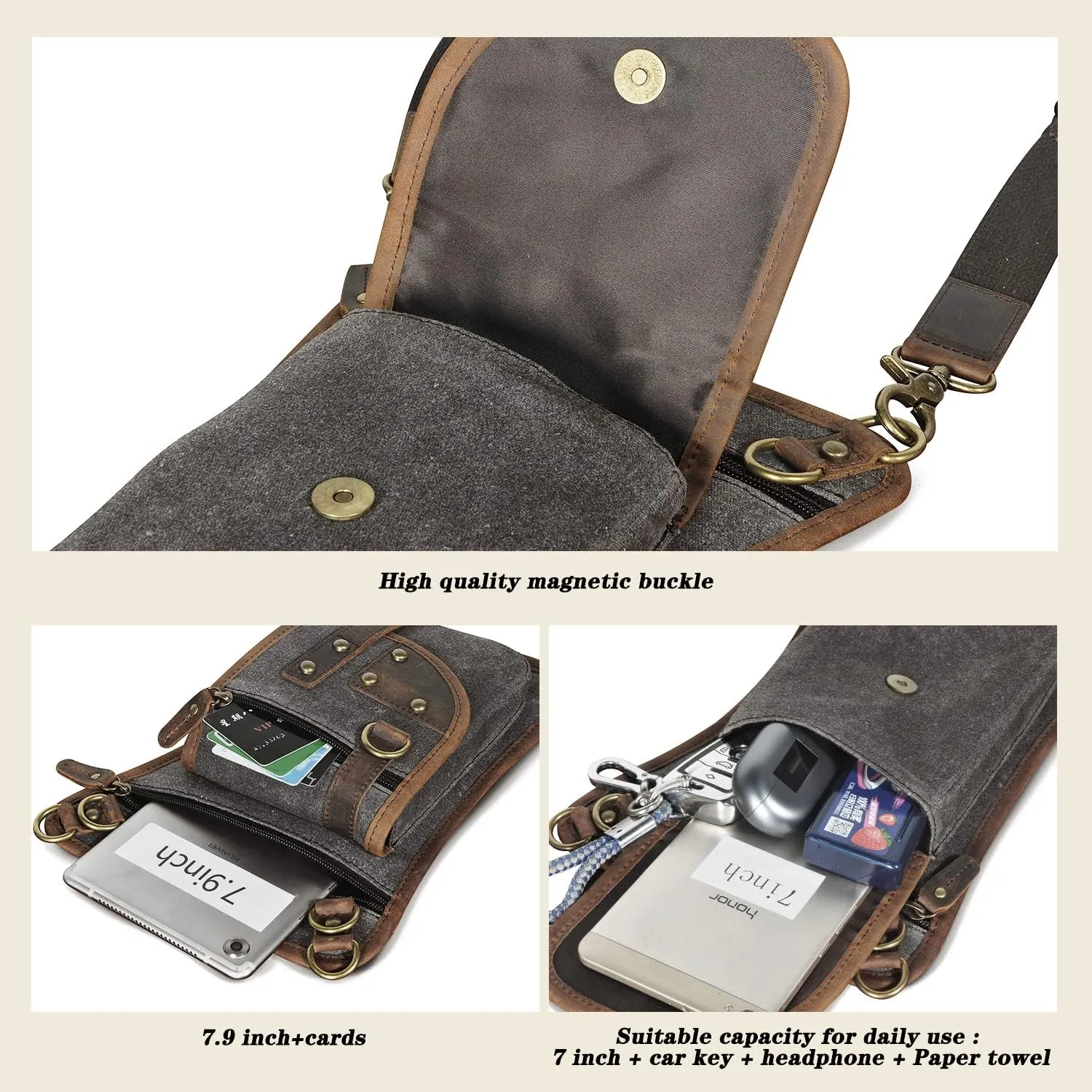 Canvas   Leather Motorcycle Travel Fanny Waist Pack Drop Thigh Leg Bag Pouch For Men Women FB2141