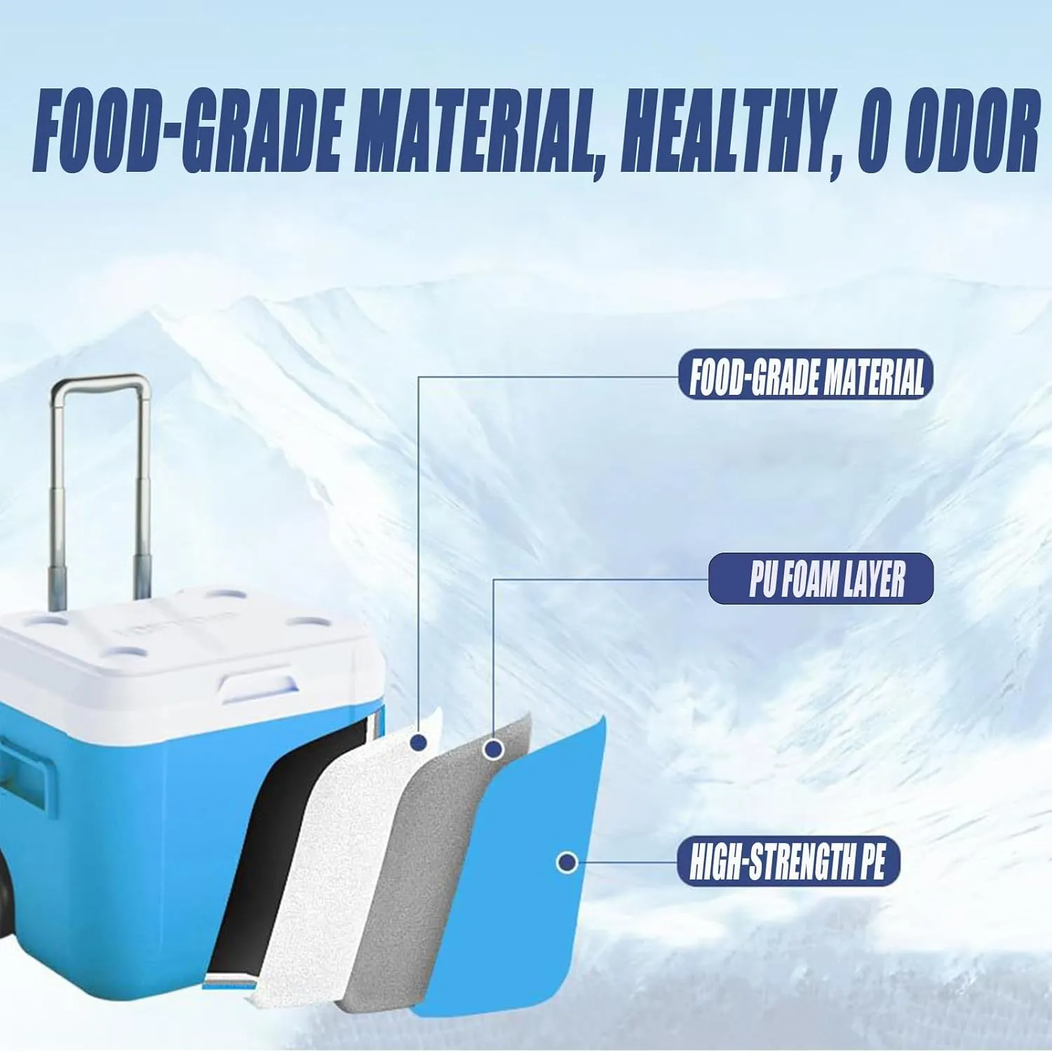 Car Camping Coolers for Toyota Avalon/RAV4/Camry/Prius/4 Runner, Leak Proof Cooler, Portable Lightweight Ice Chest Box, Compartments Waterproof Insulated Bag,A-Blue